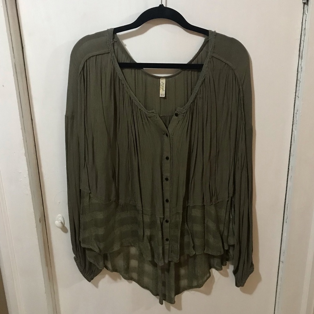 Free People Button Down Tunic